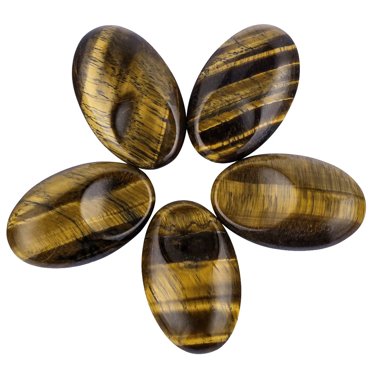 Natural Energy Crystal Stones Oval Smooth Thumb Massage Stone Cross-border Crystal Scraping Massage Worry Stone
