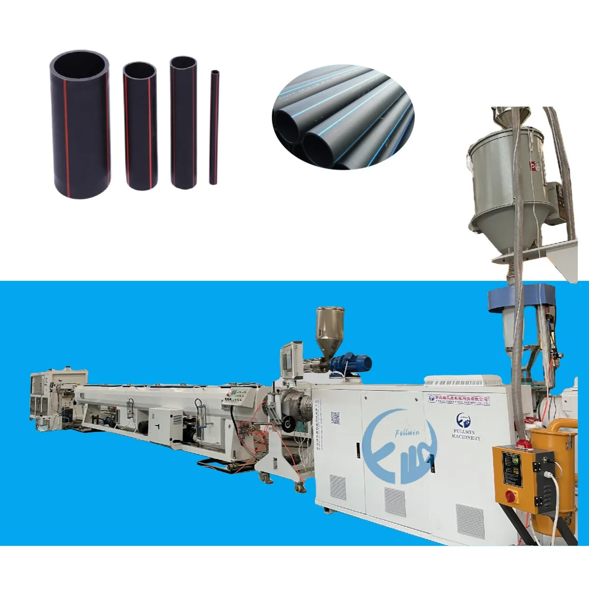 20mm-110mm plastic water pipe HDPE PE pipe making SJ65/33 single screw extrusion machine production line