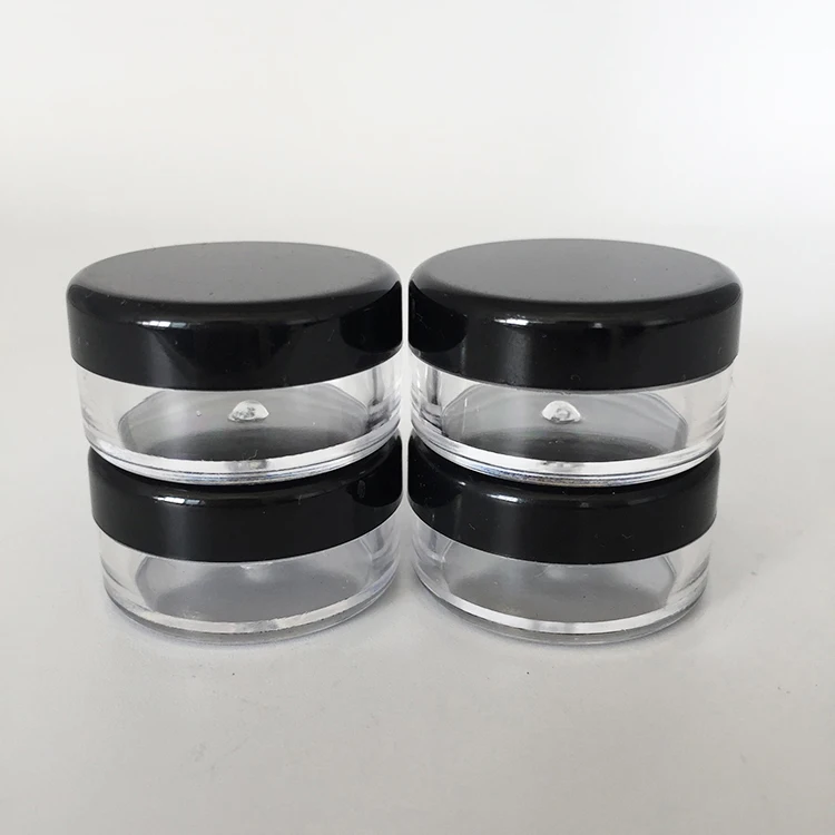 Plastic PS clear 3g round cosmetic jar