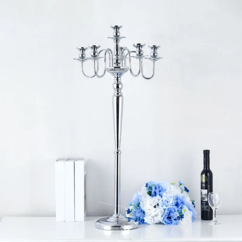 Wholesale Tall Gold 6 Arms Metal Candlestick Stand for Table Fireplace Floor Candelabra Candle Holder for Centerpiece