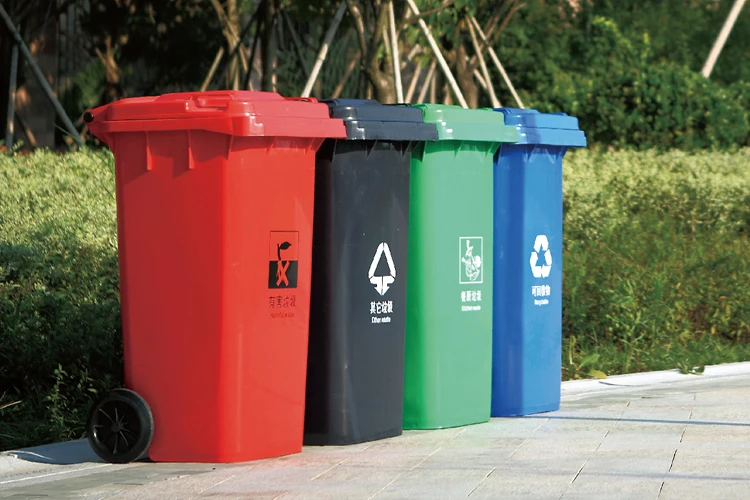 two wheeled eco trash can 120 ltr