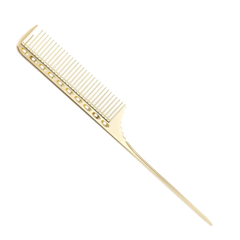 Metal Fine Tooth Hair Dyeing Comb Salon Tool Stainless Steel Hair Pick Comb Space Aluminum Hair Comb