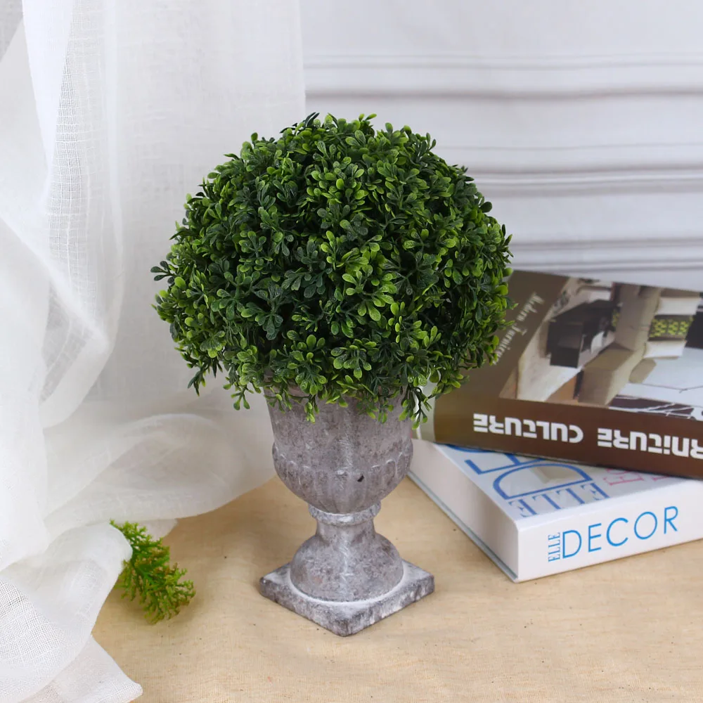 custom Succulent cactus desktop decoration lavender bonsai artificial plant potted with Cement basin