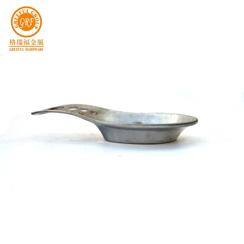 Silver Cast Iron Kitchen Spoon Fork Spatula Holder for Dining Table Metal Spoon Rest Holder for Kitchen Counter