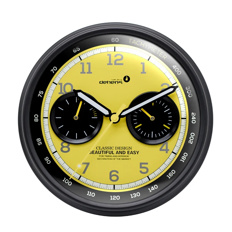 Deheng 13 inch  wholesale decorative wall clock luxury wrist watch wall clock with thermometer