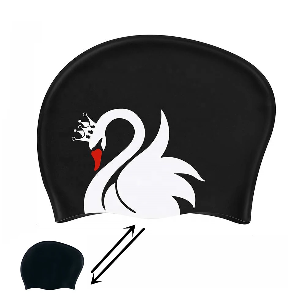 comfortable girls silicone swim cap water sports hat for women with long hair