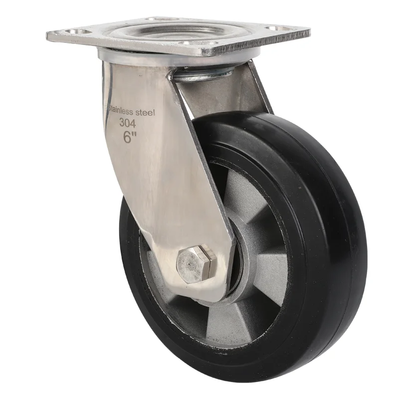 Factory WeiHang 8 inch heavy duty caster wheels stainless steel food service cart agv caster
