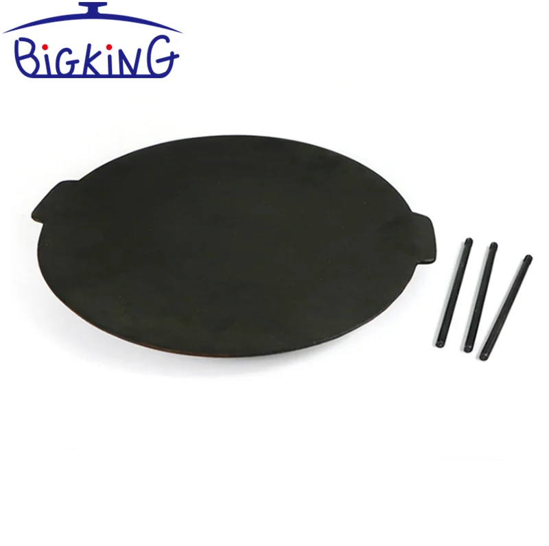 Dutch Oven Pre-Seasoned Cast Iron Campfire Pan Camping Griddle Table BBQ Open Fire with Removable Legs Skillet Table for Outing