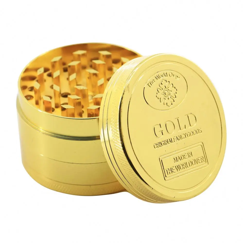 
High quality glod herb grinder moledor 52mm 4 parts weed herb grinder tobacco 