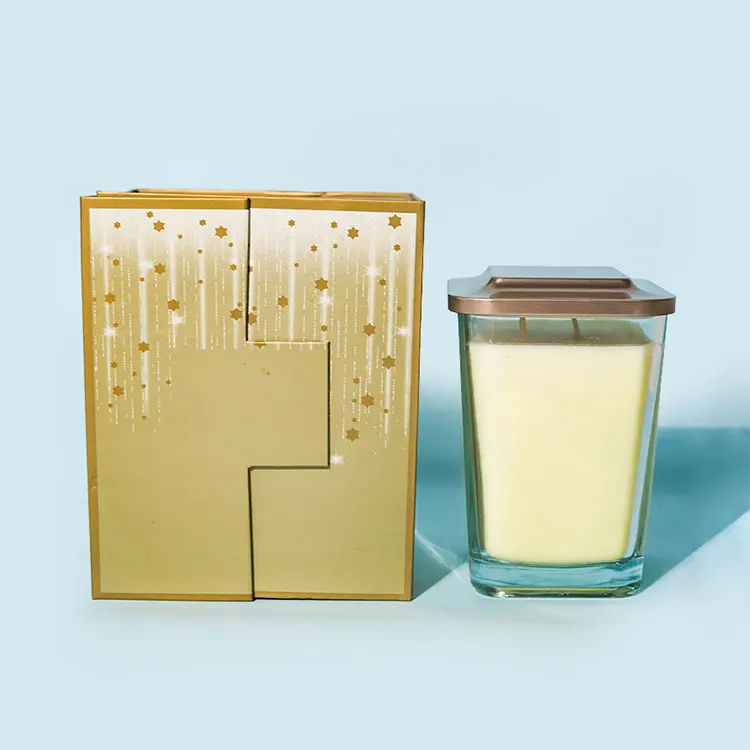 Luxury Custom Made Cardboard Candle Packaging Top and Bottom Box with Foam Inserts