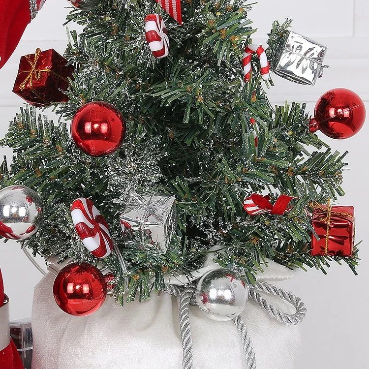 LED Lights Sitting On Sled Santa Claus Figurines Doll With Gift Bags Holiday & Party Supplies Red Santa Claus Sleigh