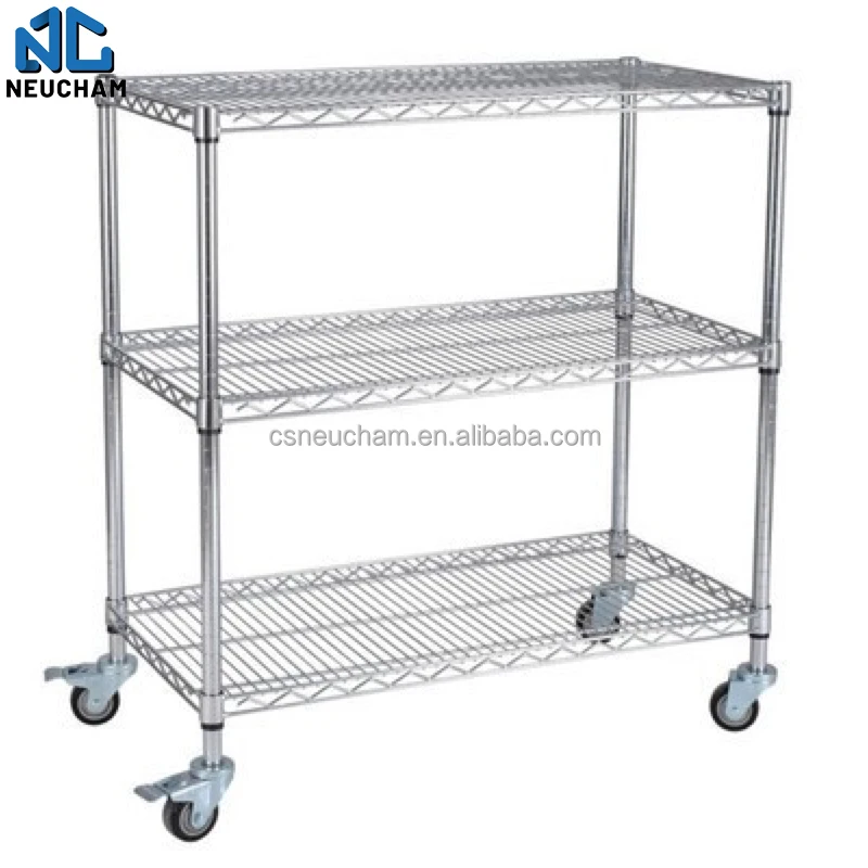 Storage of Various Items 3 Layer Kitchen Trolley Rolling Laundry Cart Bins With Wheels and Handle