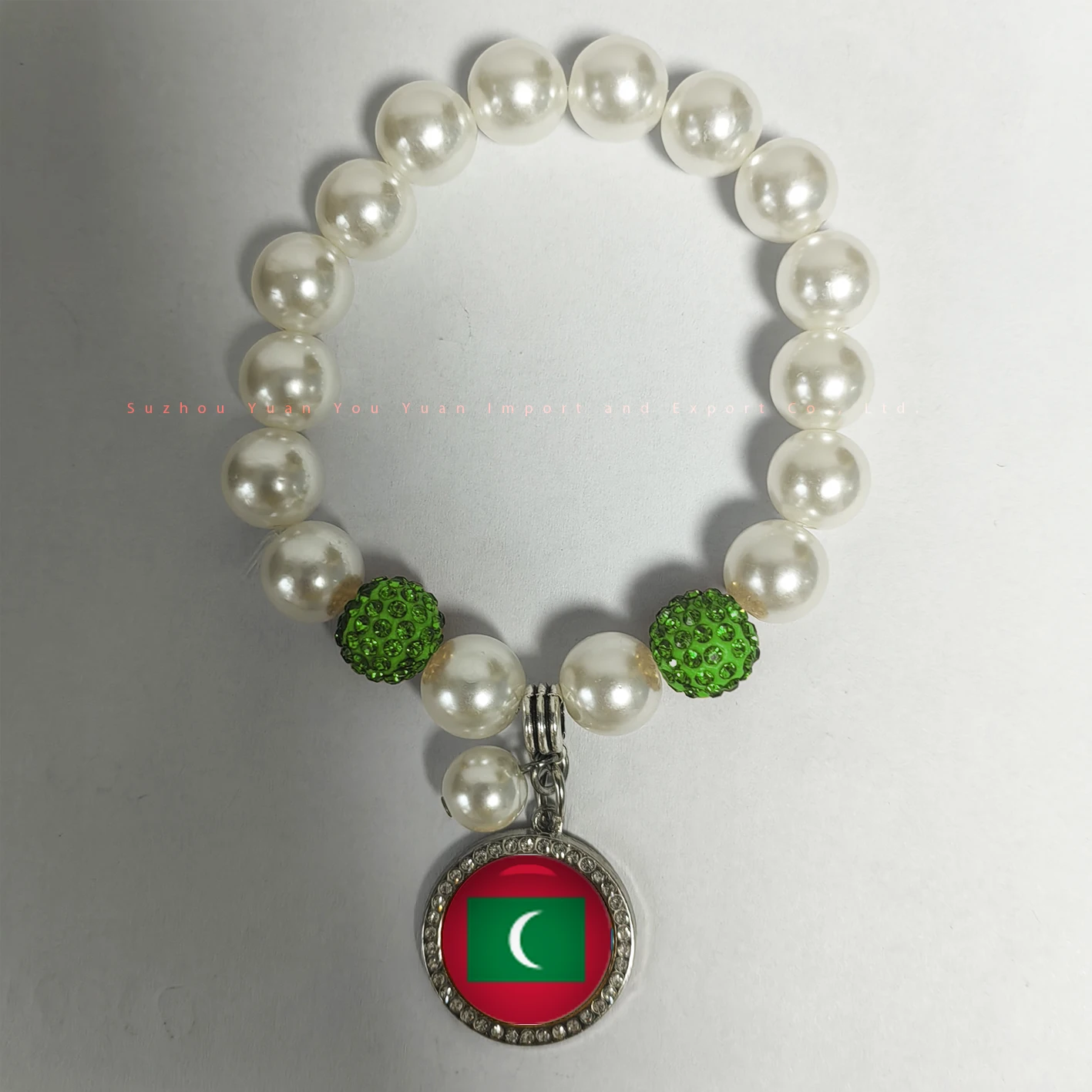 18 бусин мальдивский флаг шармы из АБС имитированных и 2 полимерных глиняных браслета