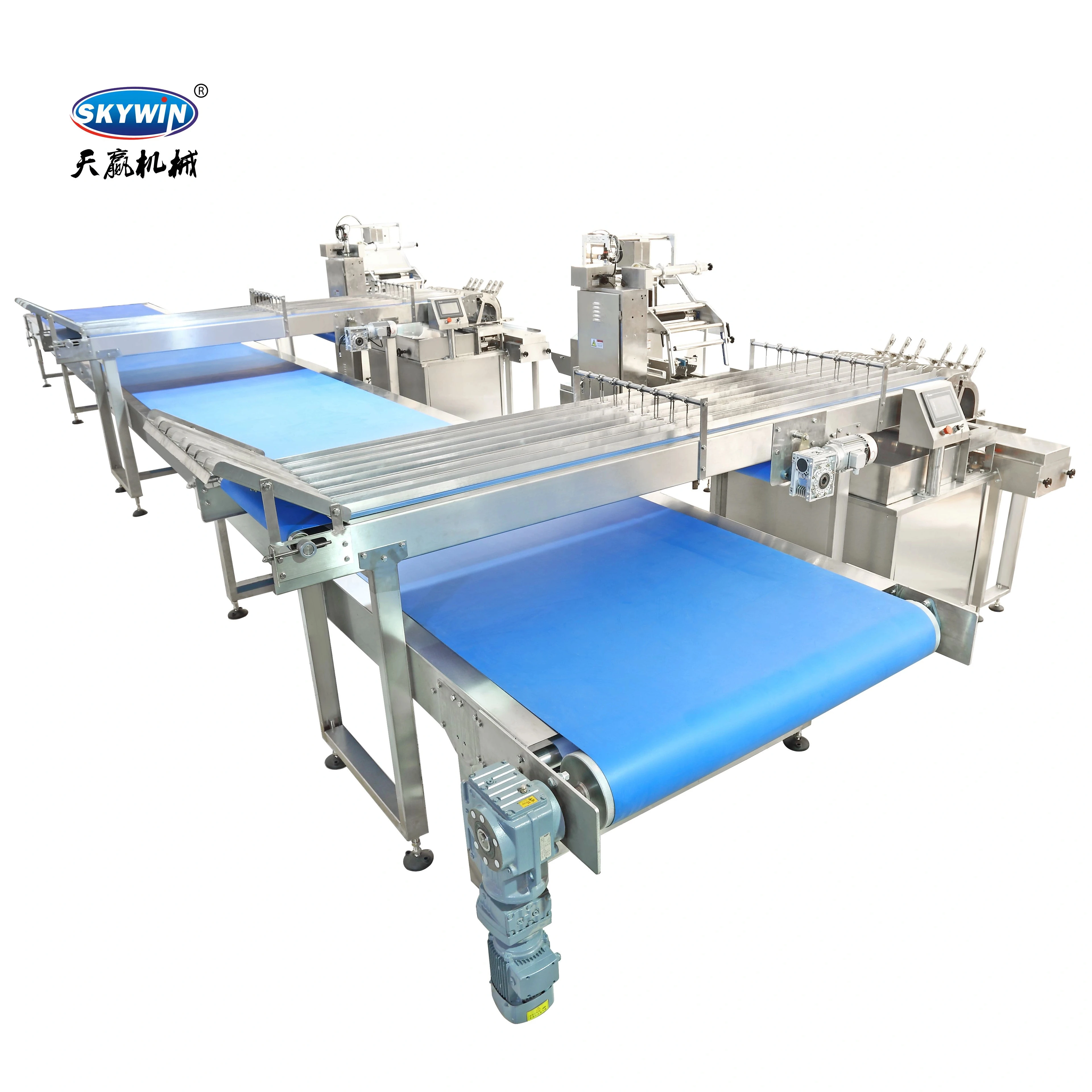 Automatic Loading Pilepack Biscuit Feeding and Packing Machine 6 lanes auto feeder with high speed packaging biscuits equipment