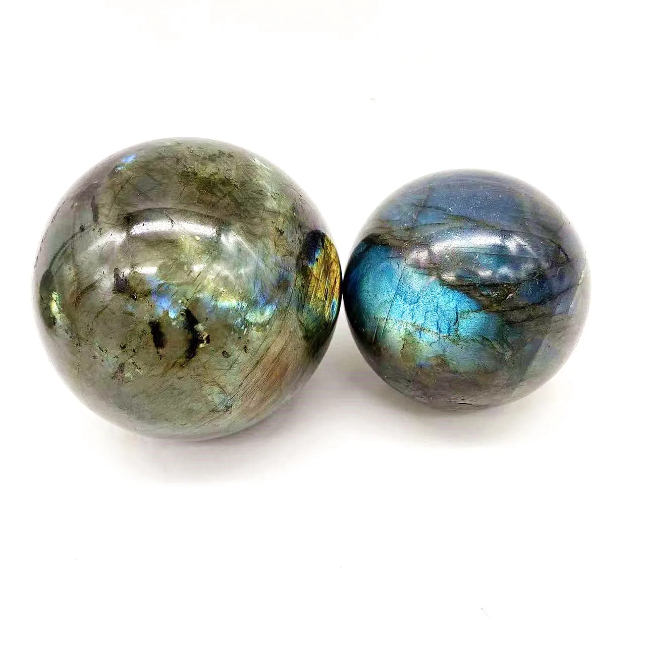 Natural Healing Stone Mineral Flash Crystal Sphere Rainbow Labradorite Ball for Divination