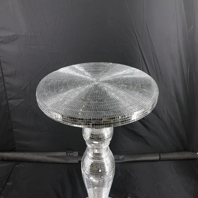 Two Size Glass Fiberglass Furniture Pedestal Plant Stand Round End Table
