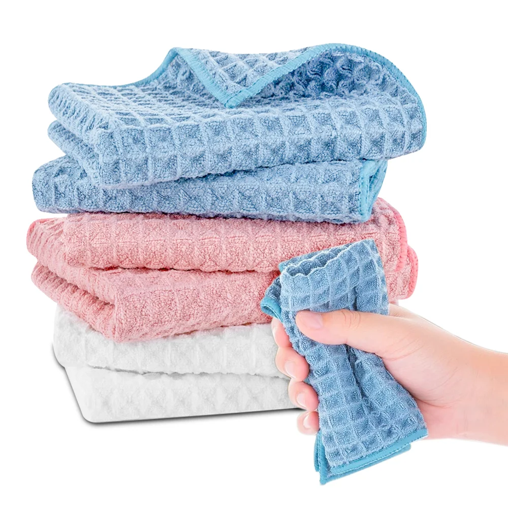 waffle reusable Microfiber towel kitchen Waffle Weave cleaning Cloth  Multi-purpose tea towels