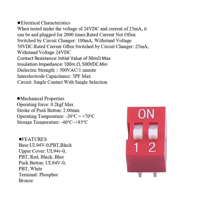 HXS 2 54 DIP переключатель 7-битный мм