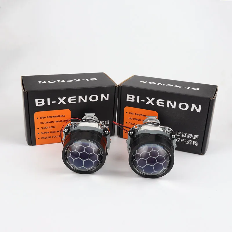 CQL 2 5 дюймов вафельная ткань покрытие синего цвета Bi xenon HID Мини объектив проектора H1 фар автомобиля H4 H7 Базовый адаптер