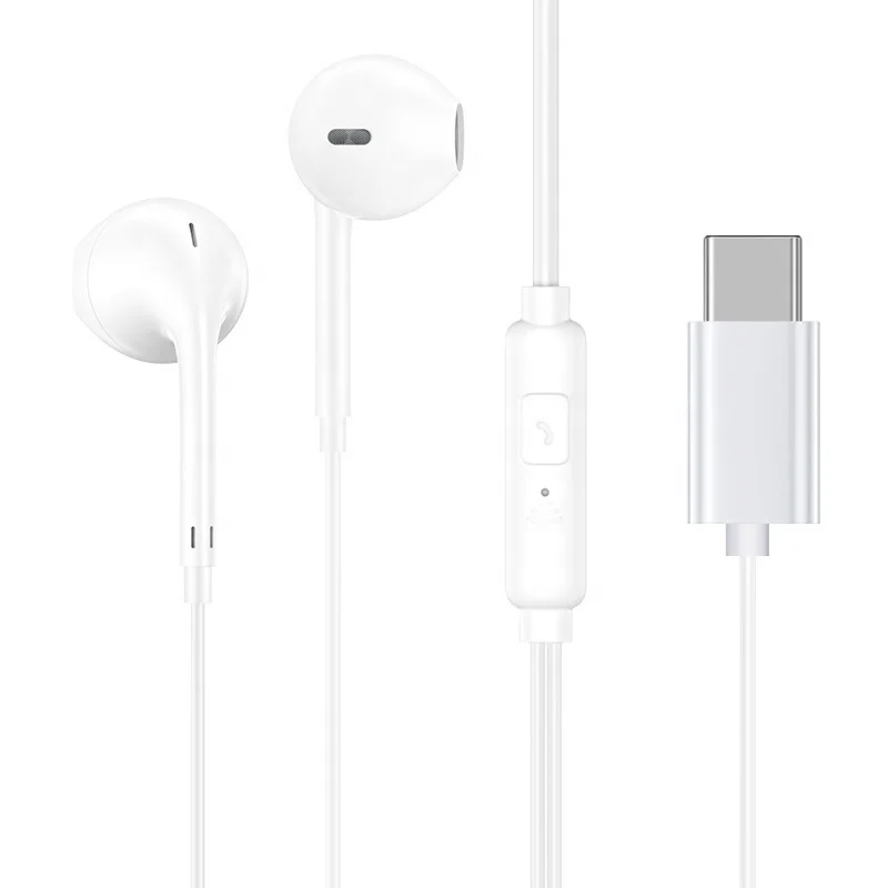 Factory wholesale wired headphones for oppo vivo flat head type c Round head