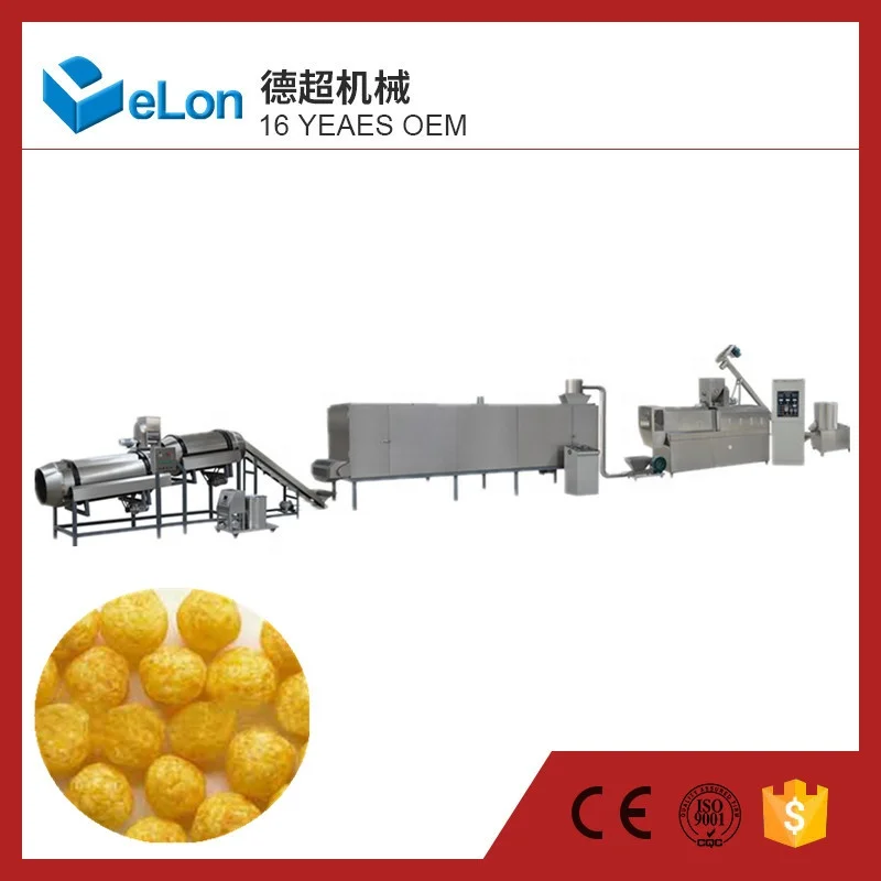 Small Automatic Cereal Rice Puffed Corn Snack Food Production Line Extruder Machine