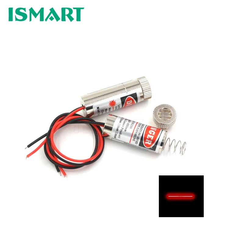 Лазерная Диодная головка ISMART 5 мВт 650 нм красная точка/линия/Крест лазерная трубка инфракрасный лазерный датчик модуль регулируемое фокусное расстояние 3 В/5