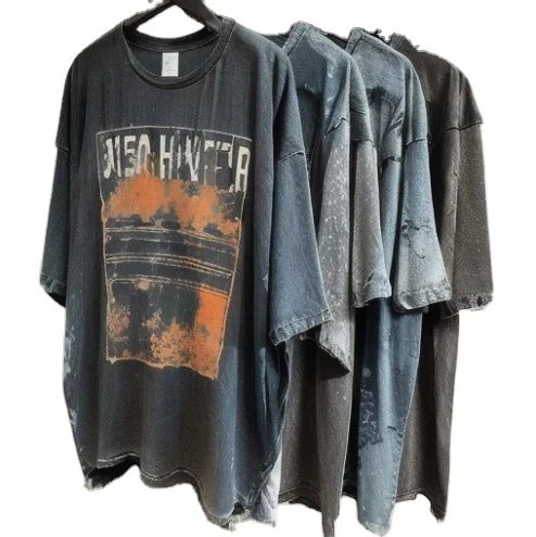Custom Mens Acid Wash T Shirt Custom Graphic Tees T Shirts Vintage Distressed Acid Wash T-shirt acid wash t shirt dtg print