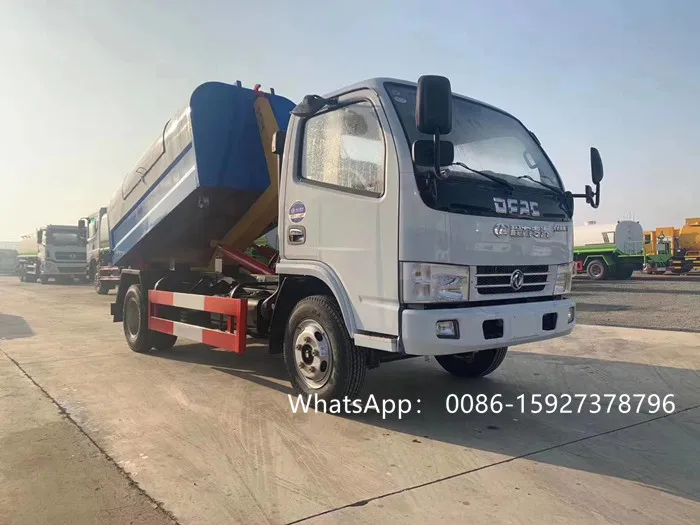 New DONGFENG hook lift garbage truck with 5m3 garbage container