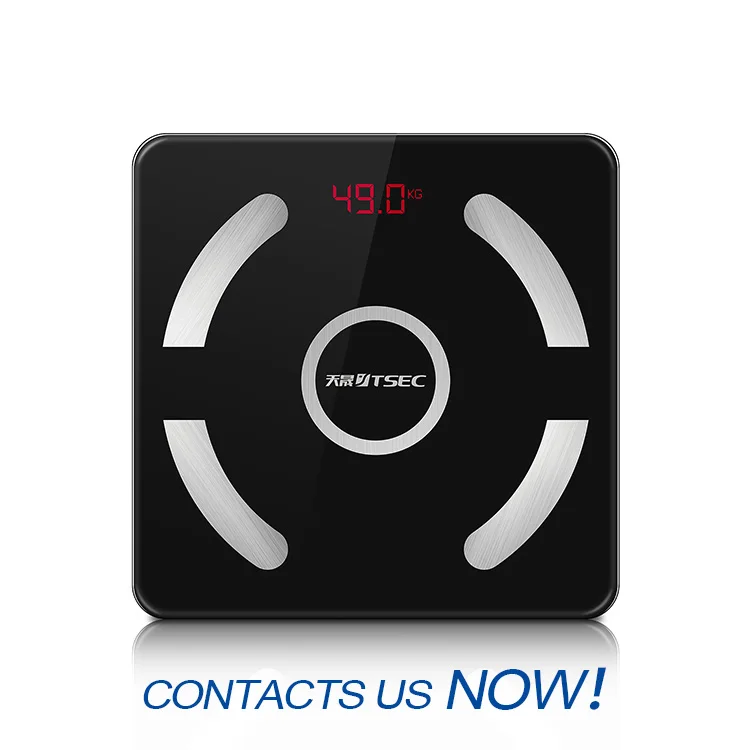 
2021 High Quality BMI Calorie Black Bluetooth Electronic Digital Weighing Body Fat Scale 