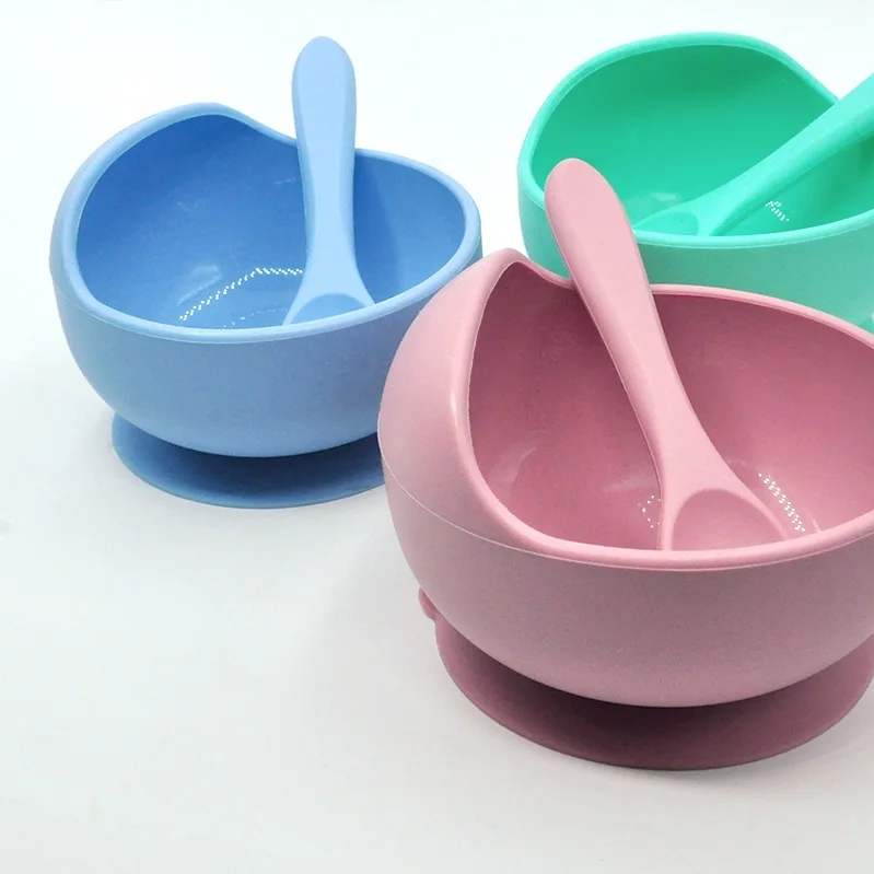 100% Food Grade Silicone Baby Kid Children Feeding Bowl Suction Mixing Bowl