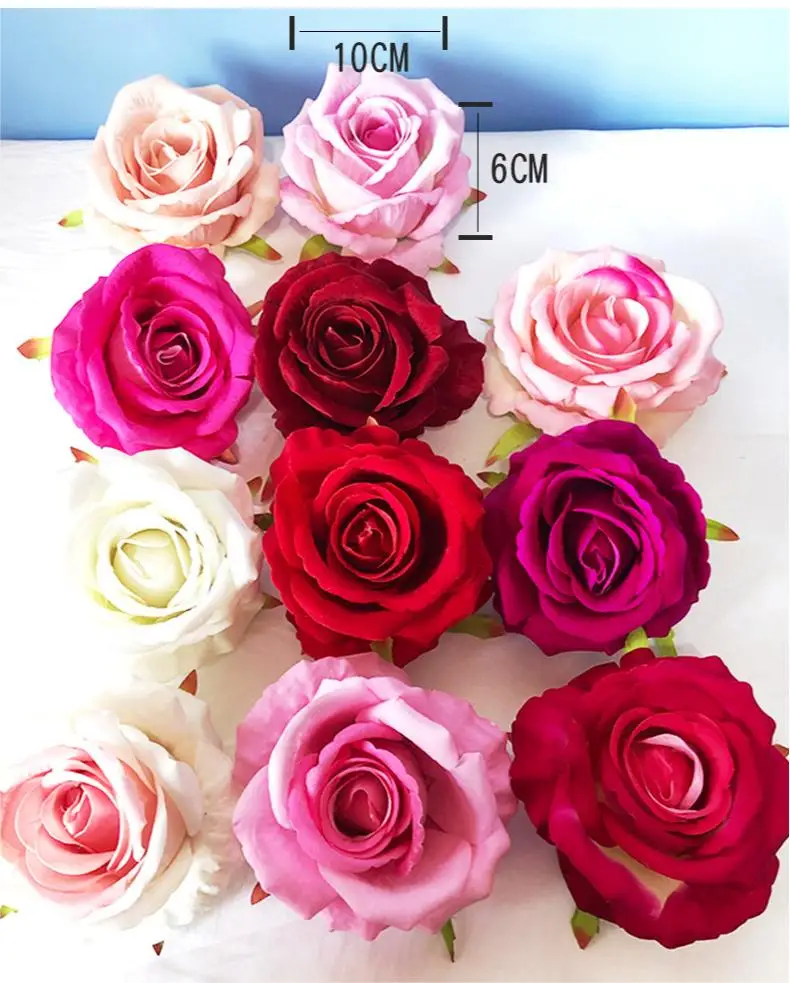 10cm Flannelette Rose Cake Decorating Artificial Flowers for Wedding Decoration Home Decor Flower