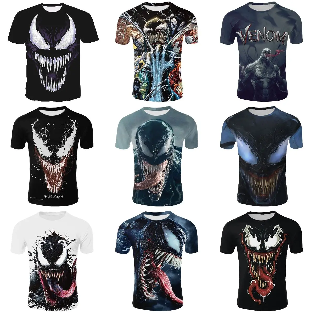 custom T shirts venom Leisure T-shirt ornaments dolls office Custom Leisure sports 3D printing T shirt ornaments