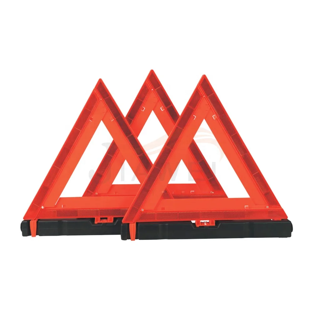 3 Pcs Packing Double Faced Car Roadside Emergency Traffic Warning Triangle