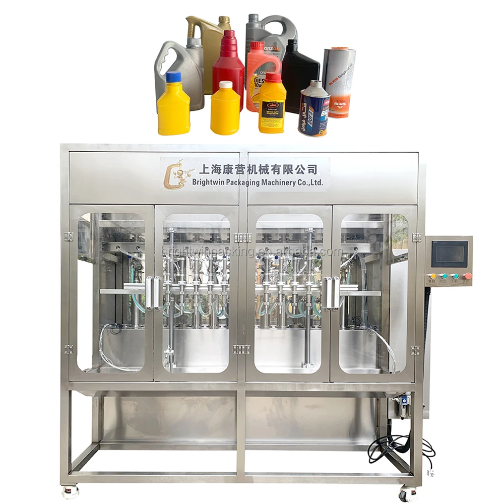 automatic lube lubricate oil bottle filling capping and labeling machine