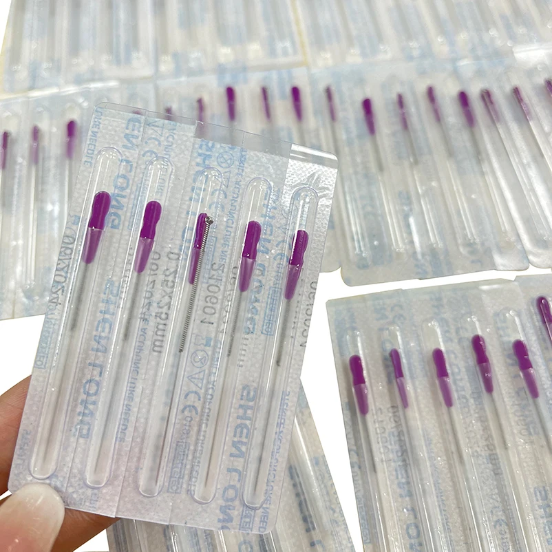 Shen Long Brand 100pcs/box 0.25X25mm Disposable Stainless Steel Handle Acupuncture Needles with CE with Tube