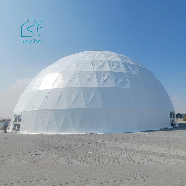 Big Outdoor 30m Diameter Geodesic Dome Wedding Trade Show Event Tent For Sale