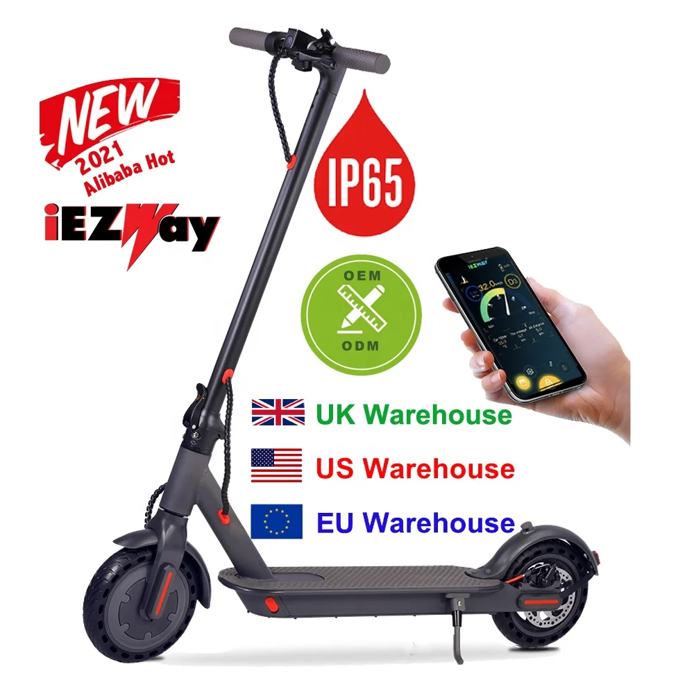 2021 iEZway Amazon дропшиппинг DDP не облагается пошлиной Электрический ступенчатый Скутер Складной взрослый Электрический скутер с ЖК-дисплеем