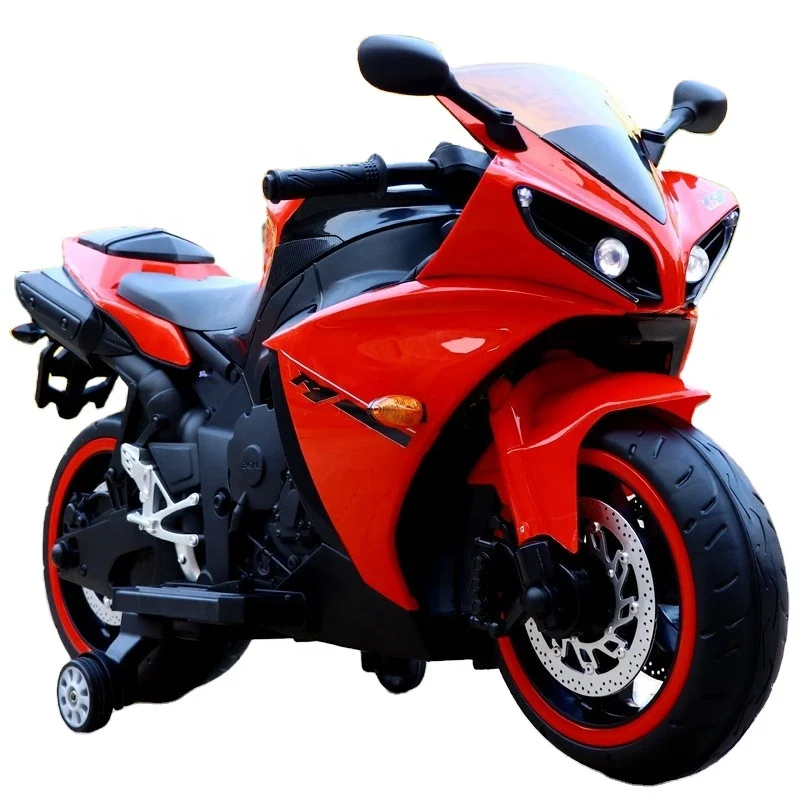 Factory wholesale hot selling kids electric motorcycle from China dual drive electric motorcycle with auxiliary wheels