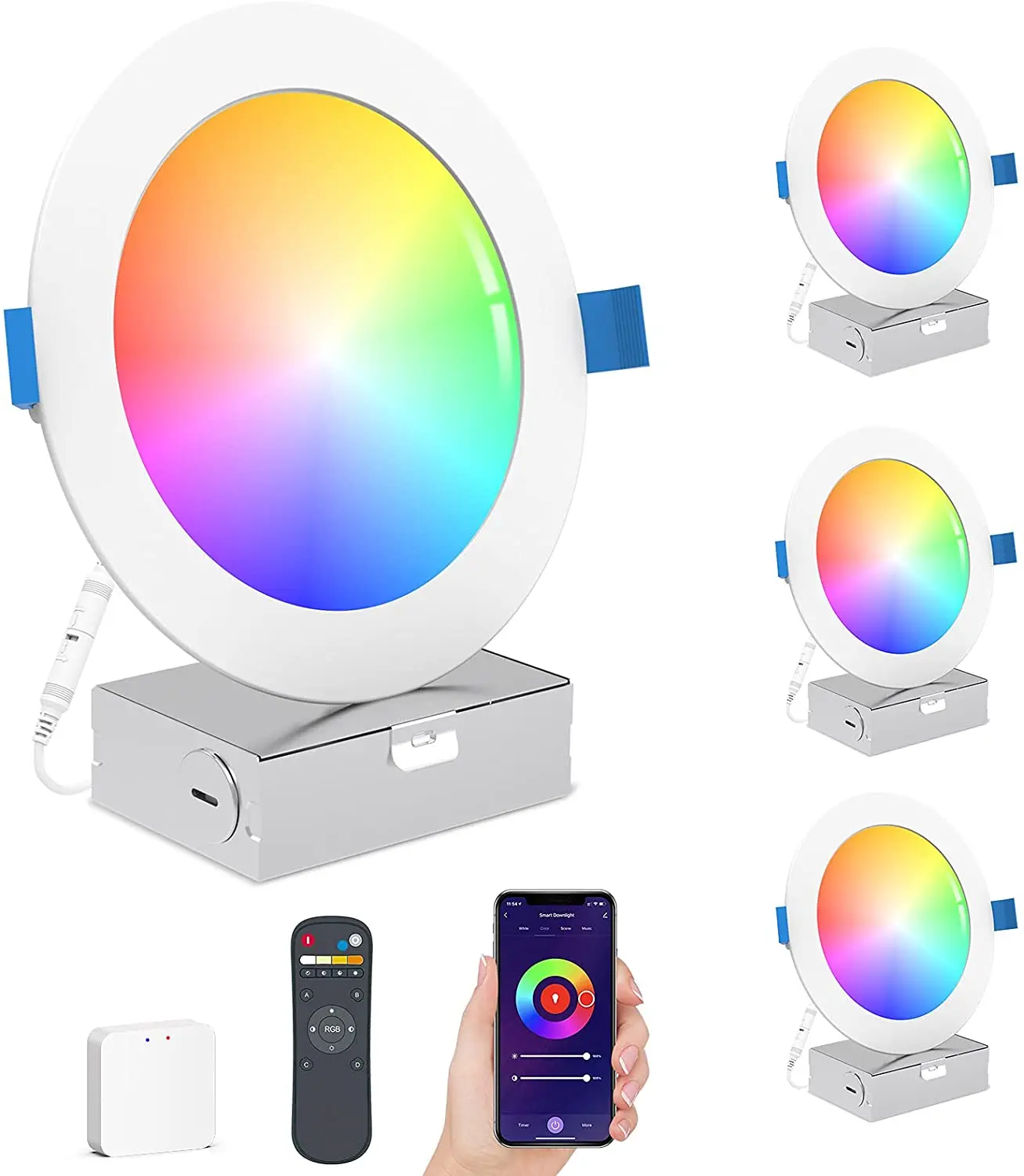 Voice Control 15W Living Room Light Top Brand Flush Mount Light Aluminum Led Smart Down Light