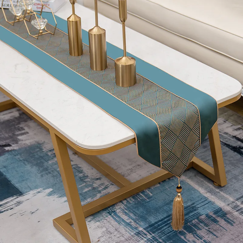 American Dining Table Table Runner Light Luxury Modern Minimalist Corrugated Washable Table Runner