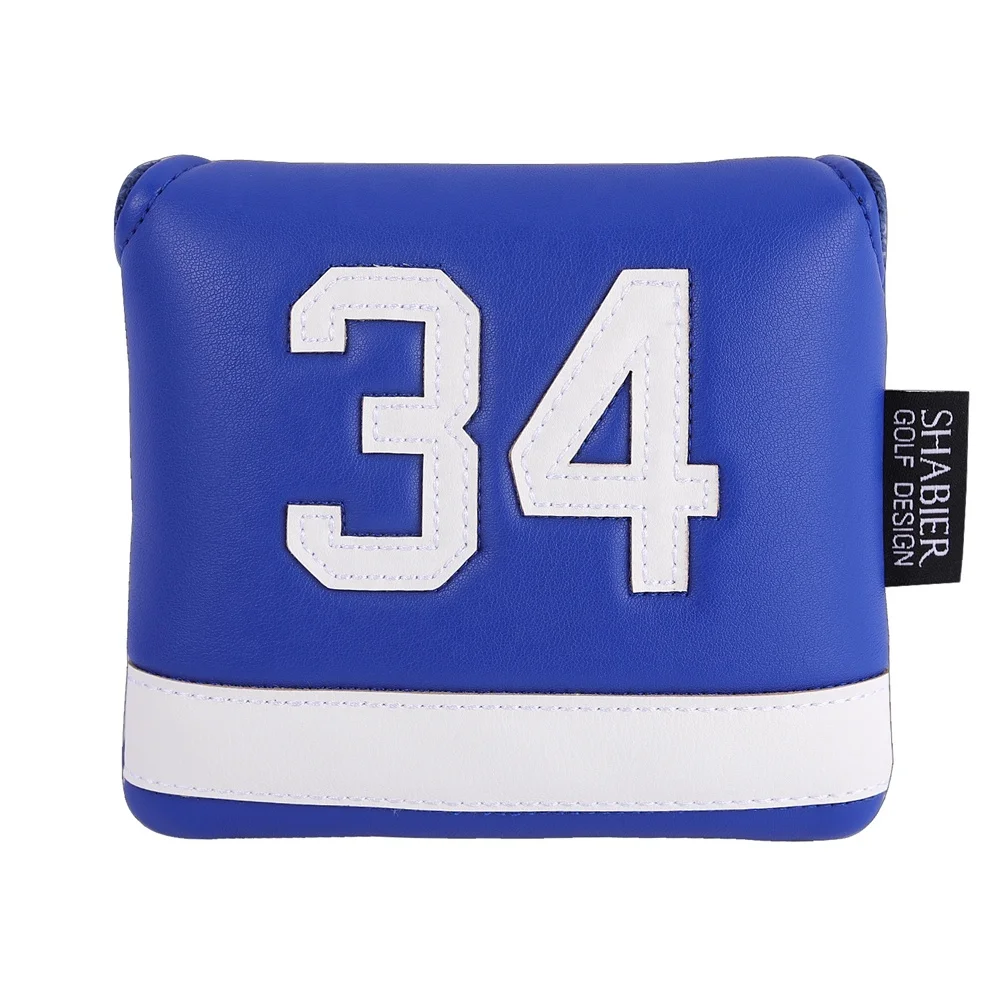 Drop-shipping Synthetic Leather Jersey Number 34 Applique Maple Leaf Magnetic Closure Golf Headcovers Large Mallet Putter Cover