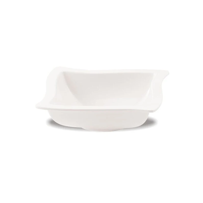 Twist Corner Soup Salad Plate Dish Wavy Edge Square Bowl 8.5 inch Deep Melamine Square Plate
