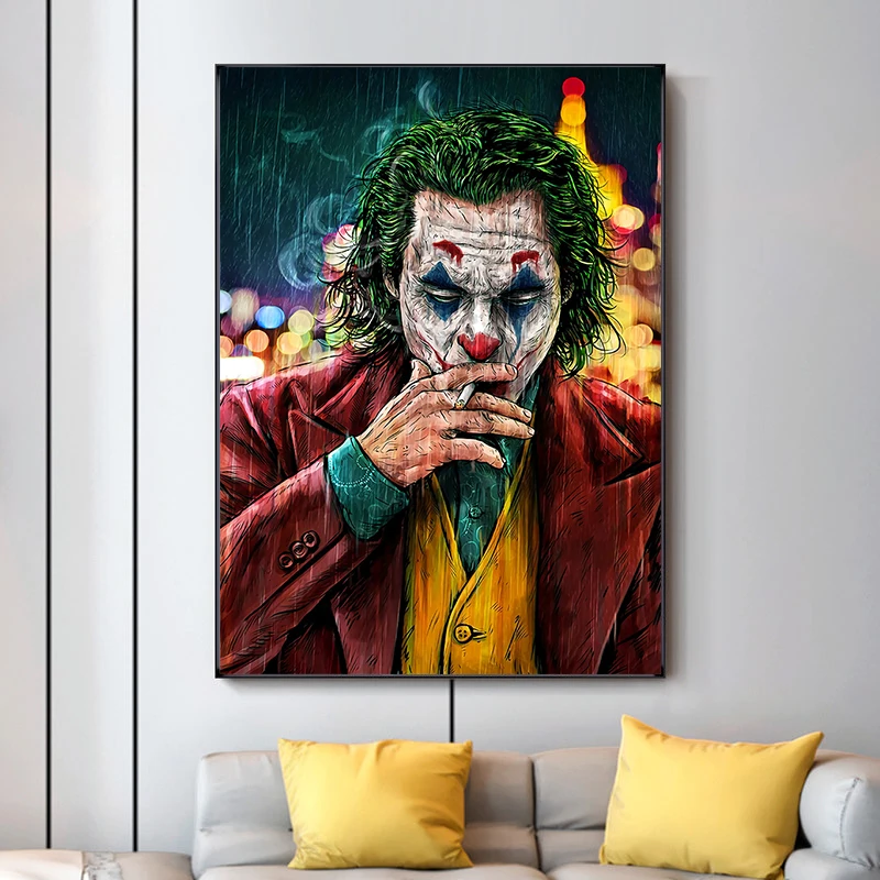 Movie Star The Joker Oil Canvas Painting Poster Prints Joker Comic Wall Art Painting Pictures for Living Room Home Decor