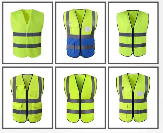 100% Polyester High Visibility Reflective Construction Workwear Safety Protective Jackets for Logistics Operations