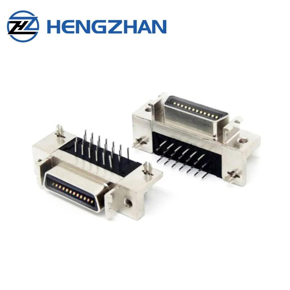 SCSI 20 pin male connector and female 20 pin 180 degree connector