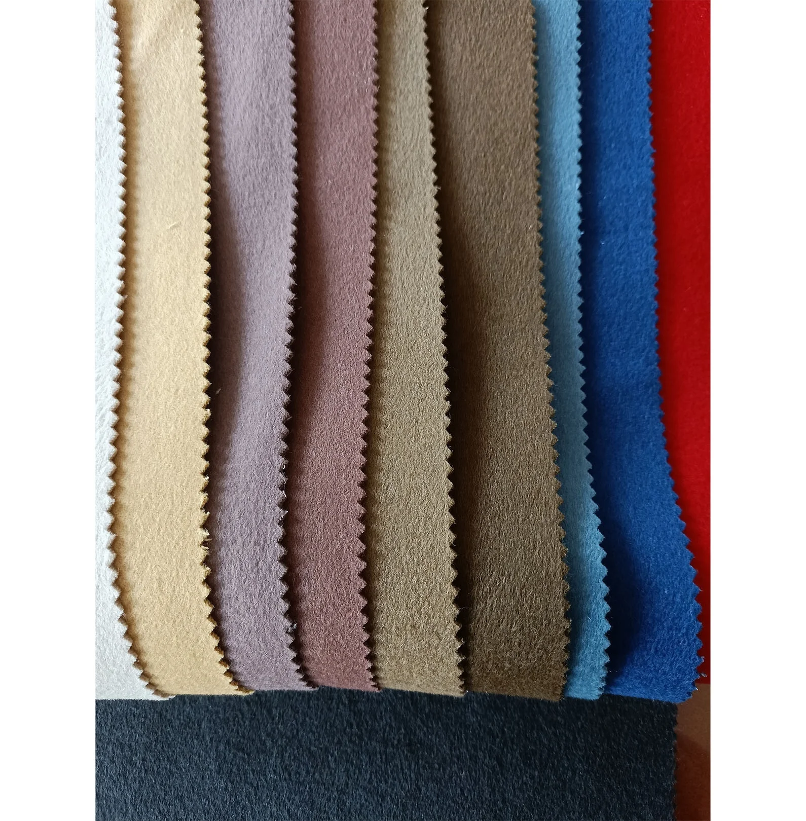 New design soft and warm long coat wool blend fabric,wool melton felt fabric for winter coat