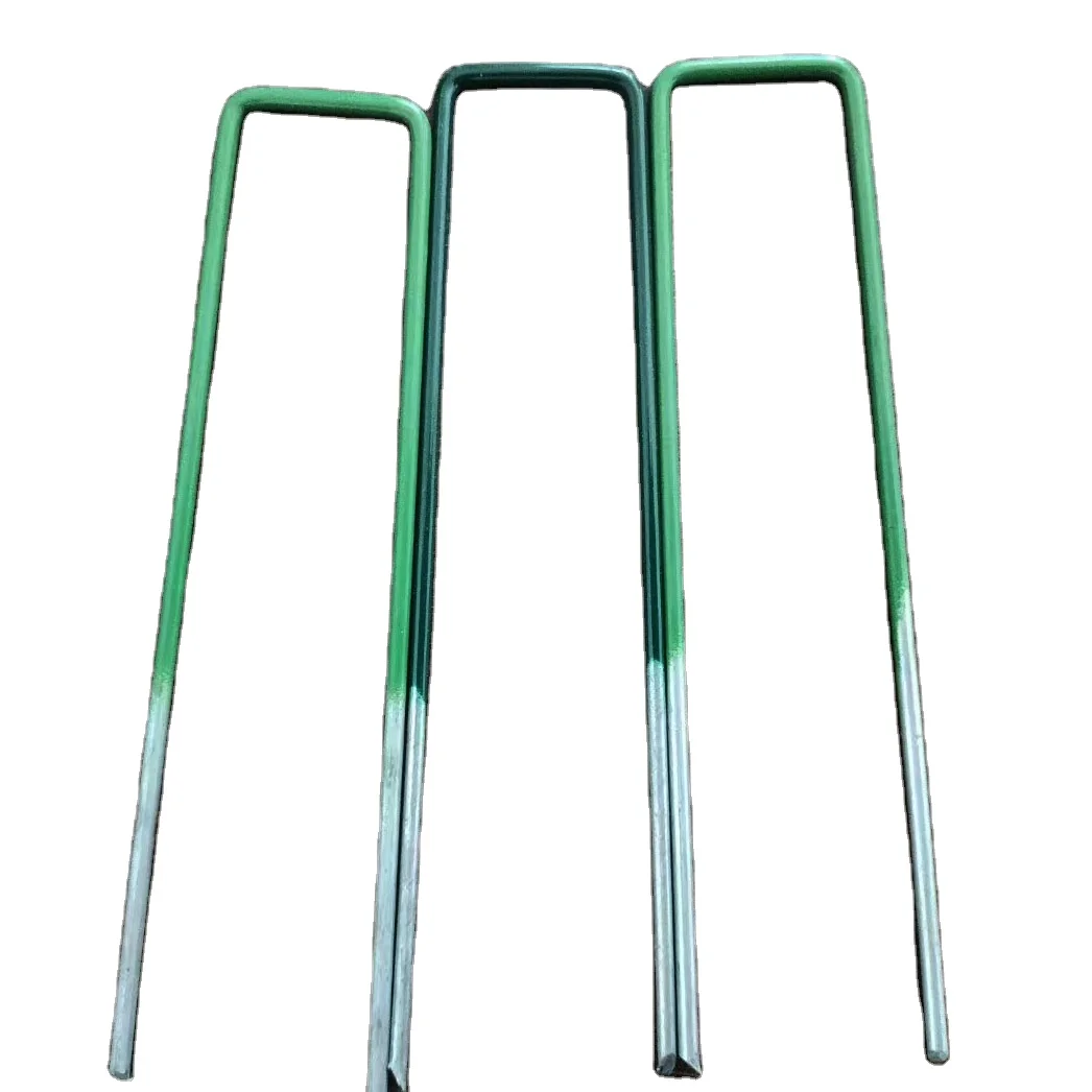 Landscape Sod Staple Metal Garden Stake Ground Stakes Tent Pegs 6 Inch 11 Gauge Steel Galvanized U Shaped Turf Nails