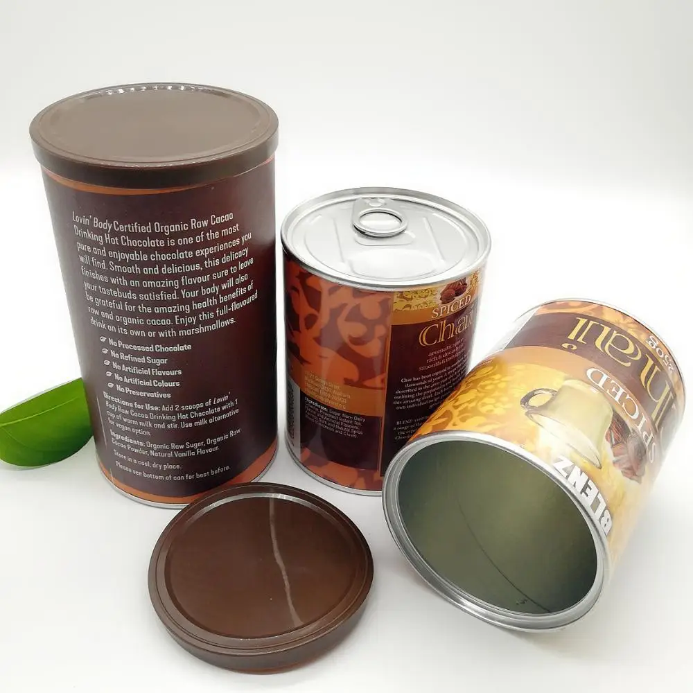 Round disposable plastic can easy open food container with PE lid cover