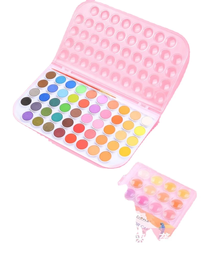 24 цвета акварельные краски профессиональный пластиковый однотонный набор с кисточкой