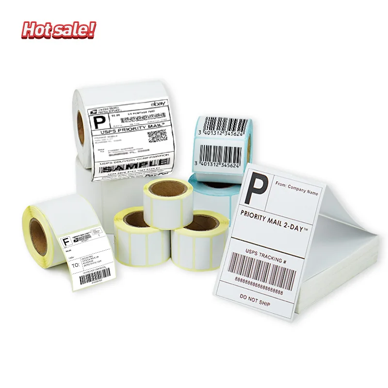 Custom Logo Printing Vinyl Die Cut Sticker Waterproof PET Colored Sheet golden supplier 4x6 thermal direct shipping label